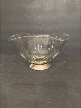 Vintage Mid Century Modern Princess House Crystal Glass Bowl 10” W By 6” H